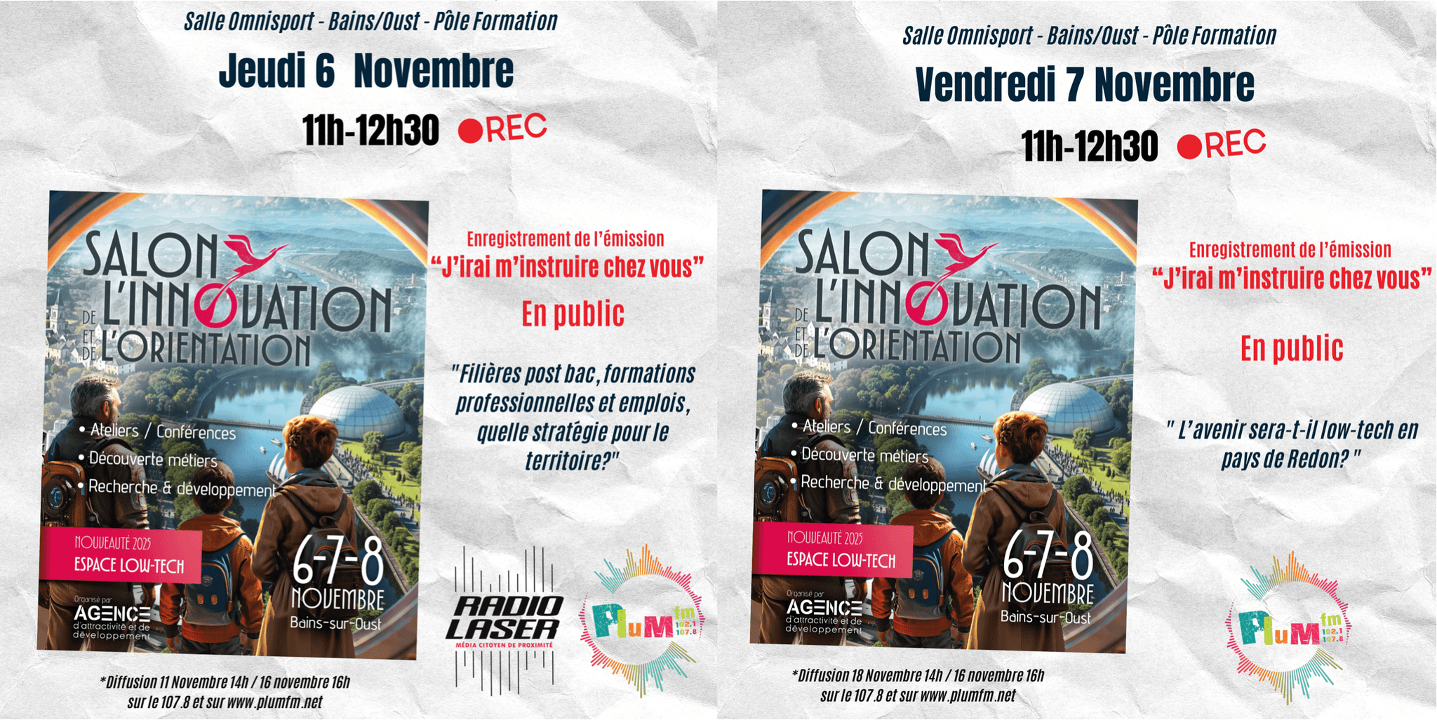 SALON DE L'INNOVATION - JEUDI 6 VENDREDI 7 NOV. - EMISSION RADIO EN PUBLIC