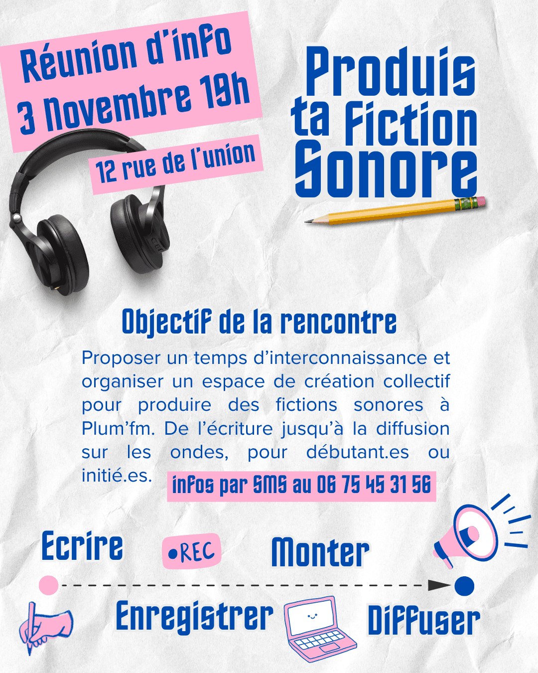 REUNION D'INFO - 4 NOV 19H- STUDIO REDON 
